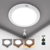 Rechargeable Motion Sensor Ceiling Light with Remote, Battery Operated Magnetic Wireless Ceiling Light, 3 Colors Dimmable Indoor Overhead LED Lights for Closet Shower Pantry Shed Hallway Porch
